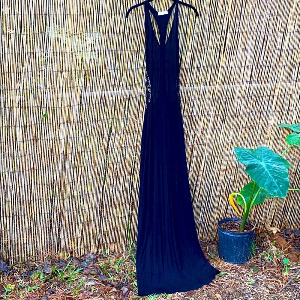 Urban Outfitters open backed black dress